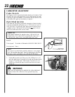 Preview for 22 page of Echo PE-265S Operator'S Manual