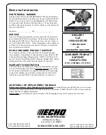 Предварительный просмотр 32 страницы Echo PE-265S Operator'S Manual