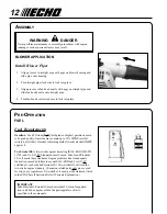 Предварительный просмотр 12 страницы Echo Power Blower PB-230LN Operator'S Manual