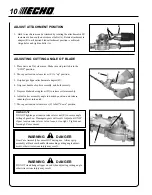 Предварительный просмотр 10 страницы Echo Power Pruner 99946400060 Operator'S Manual