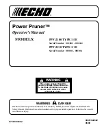 Предварительный просмотр 1 страницы Echo POWER PRUNER PPF-2100 TYPE 1/1E Operator'S Manual