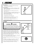 Preview for 8 page of Echo POWER PRUNER PPF-2100 TYPE 1/1E Operator'S Manual