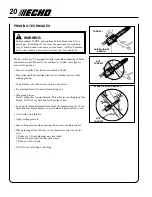 Предварительный просмотр 20 страницы Echo Power Pruner PPF-280 Operator'S Manual