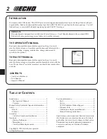 Предварительный просмотр 2 страницы Echo Power Pruner PPFD-2400 Operator'S Manual