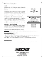 Предварительный просмотр 8 страницы Echo Power Pruner PPFD-2400 Operator'S Manual