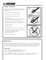 Предварительный просмотр 20 страницы Echo Power Pruner PPSR-2122 Operator'S Manual