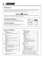 Предварительный просмотр 2 страницы Echo Power Pruner PPT-2100 1 Operator'S Manual