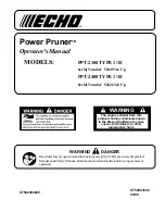 Echo Power Pruner PPT-2100 TYPE 1/1E Operator'S Manual preview