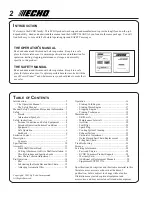 Предварительный просмотр 2 страницы Echo Power Pruner PPT-260 Operator'S Manual