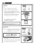 Preview for 20 page of Echo Power Pruner PPT-260 Operator'S Manual