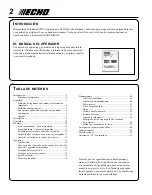 Preview for 2 page of Echo Power Pruner PPT-300ES Operator'S Manual