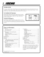 Preview for 2 page of Echo PPF-210 Operator'S Manual