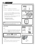 Предварительный просмотр 18 страницы Echo PPF-210 Operator'S Manual