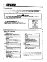 Предварительный просмотр 2 страницы Echo PPF-2100 Type 1 Operator'S Manual