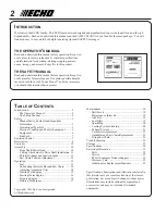 Preview for 2 page of Echo PPT-260 - 01-05 Operator'S Manual