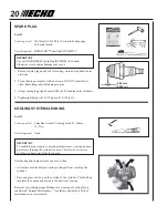 Предварительный просмотр 20 страницы Echo PPT-260 - 01-05 Operator'S Manual