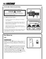 Предварительный просмотр 16 страницы Echo PPT-260 - 08-00 Operator'S Manual