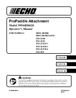 Preview for 1 page of Echo ProPaddle 99944200620 Operator'S Manual