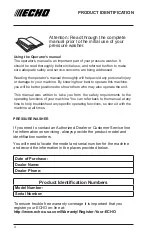 Предварительный просмотр 4 страницы Echo PW-3100 Operator'S Manual