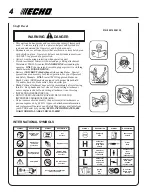 Preview for 4 page of Echo RM-210SB Operator'S Manual