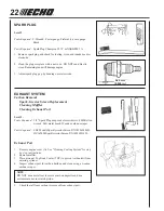 Предварительный просмотр 22 страницы Echo SHC-1700 1, SHC-1700 1E, SHC-2 Operator'S Manual