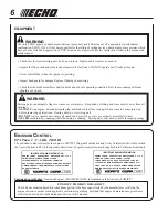 Preview for 6 page of Echo SHC-210 Operator'S Manual