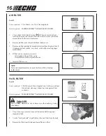 Предварительный просмотр 16 страницы Echo SHC-210 Operator'S Manual