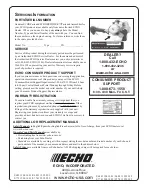 Предварительный просмотр 28 страницы Echo SHC-210 Operator'S Manual