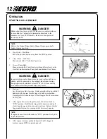 Предварительный просмотр 12 страницы Echo SHC-2100 Operator'S Manual