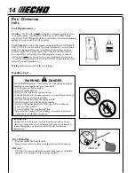 Предварительный просмотр 14 страницы Echo SHC-2401 Operator'S Manual