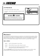 Предварительный просмотр 18 страницы Echo SHC-2401 Operator'S Manual