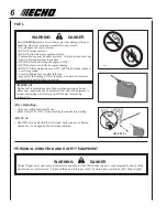 Предварительный просмотр 6 страницы Echo SHC-261 Operator'S Manual