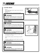 Предварительный просмотр 16 страницы Echo SHC-265 Operator'S Manual