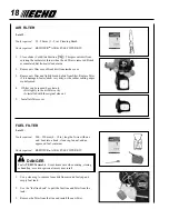 Предварительный просмотр 18 страницы Echo SHC-265 Operator'S Manual