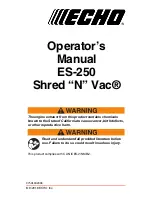 Предварительный просмотр 1 страницы Echo SHRED 'N' VAC ES-250 Operator'S Manual