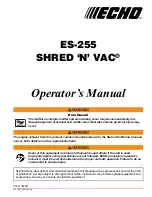 Предварительный просмотр 1 страницы Echo SHRED 'N' VAC ES-255 Operator'S Manual