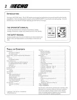 Предварительный просмотр 2 страницы Echo SMR-2100 Operator'S Manual