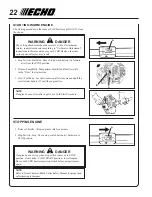 Preview for 22 page of Echo SMR-2110 - 01-99 Operator'S Manual