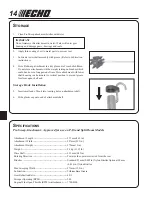 Preview for 14 page of Echo SMR-2400SB Operator'S Manual