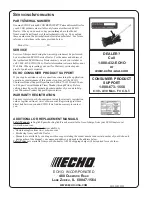 Preview for 16 page of Echo SMR-2400SB Operator'S Manual