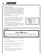 Preview for 6 page of Echo SRM-210 - 01-04 Operator'S Manual