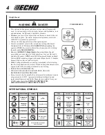 Предварительный просмотр 4 страницы Echo SRM-210 - 02-04 Operator'S Manual