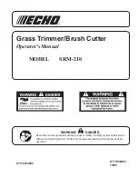 Предварительный просмотр 1 страницы Echo SRM-210 - 10-05 Operator'S Manual