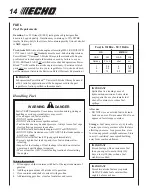 Предварительный просмотр 14 страницы Echo SRM-210 - 10-05 Operator'S Manual