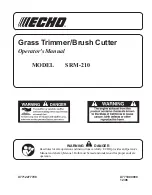 Echo SRM-210 - 12-06 Operator'S Manual preview