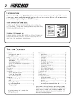 Предварительный просмотр 2 страницы Echo SRM-210 - 12-06 Operator'S Manual