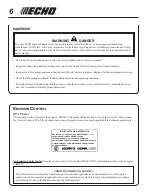 Предварительный просмотр 6 страницы Echo SRM-210 - 12-06 Operator'S Manual