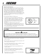 Предварительный просмотр 6 страницы Echo SRM-210 Operator'S Manual