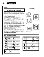 Preview for 4 page of Echo SRM-2100 - PARTS CATALOG SERIAL NUMBER 001001 THRU 159490 Operator'S Manual