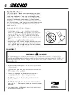 Предварительный просмотр 6 страницы Echo SRM-2100 - PARTS CATALOG SERIAL NUMBER 001001 THRU 159490 Operator'S Manual